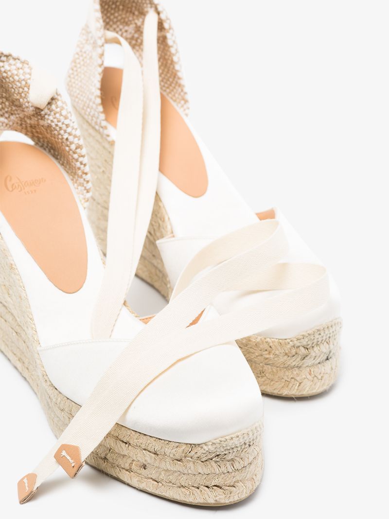 White Chiara 80 Wedge Espadrilles