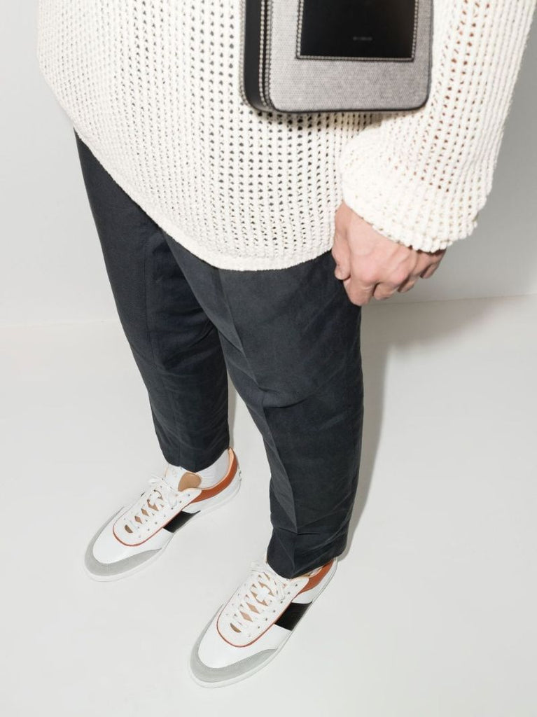 White Tabs Low Top Leather Sneakers