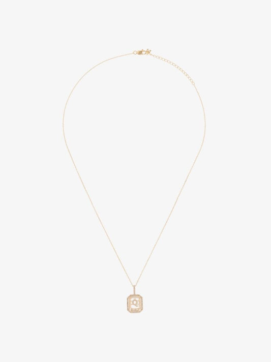 14k Yellow Gold Q Initial Diamond Necklace