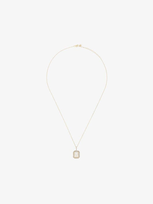 14k Yellow Gold U Initial Diamond Necklace