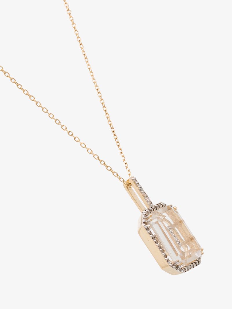 14k Yellow Gold U Initial Diamond Necklace