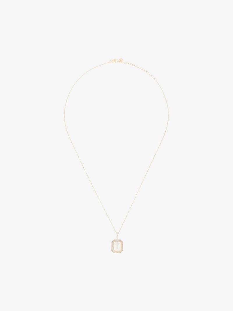 14k Yellow Gold T Initial Diamond Necklace