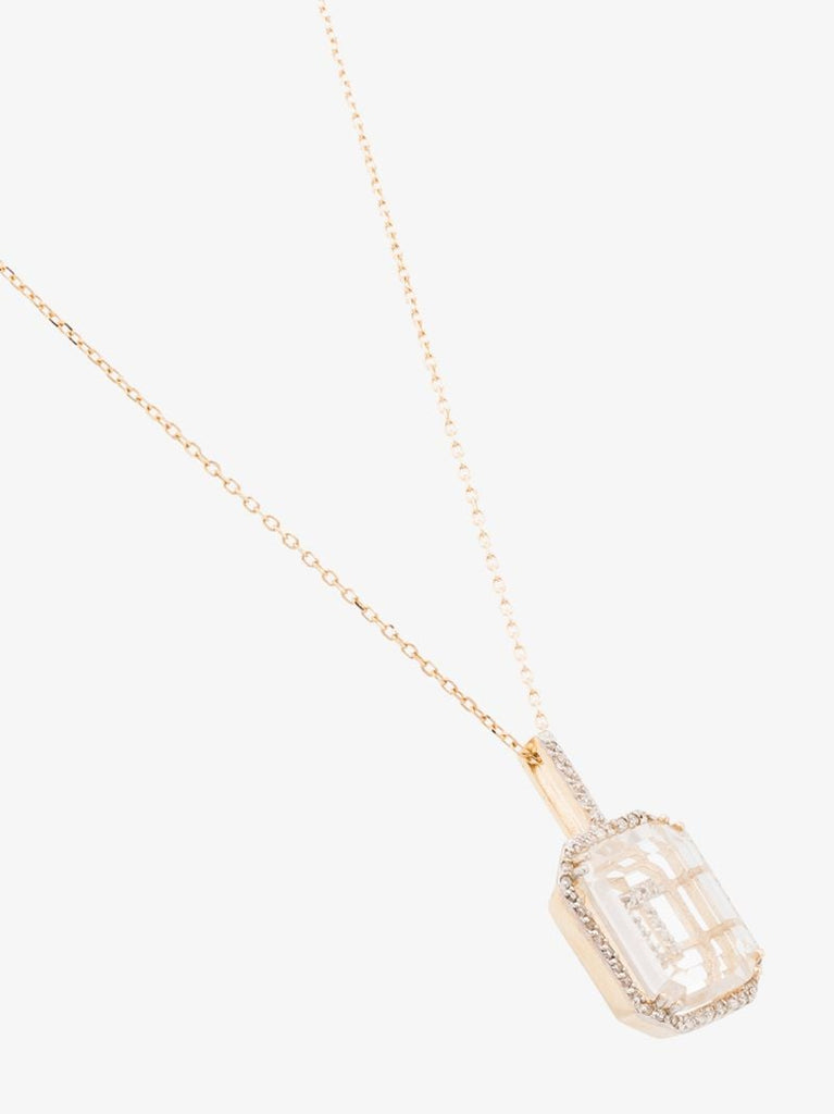 14k Yellow Gold T Initial Diamond Necklace