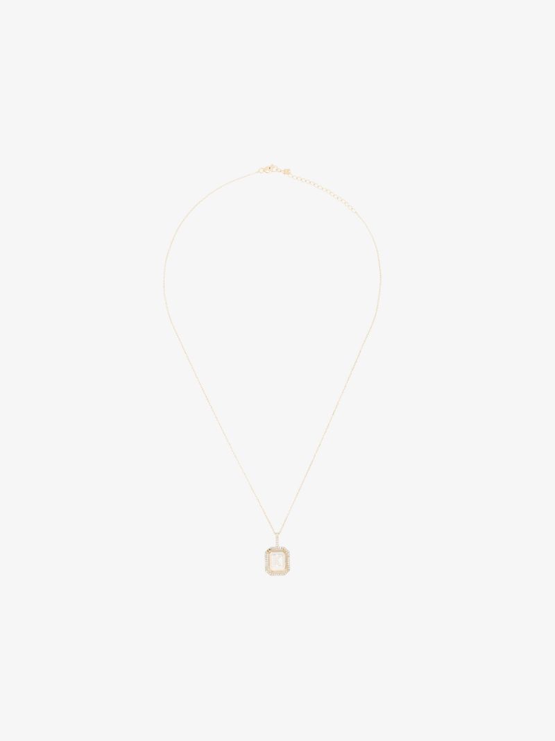 14k Yellow Gold K Initial Diamond Necklace
