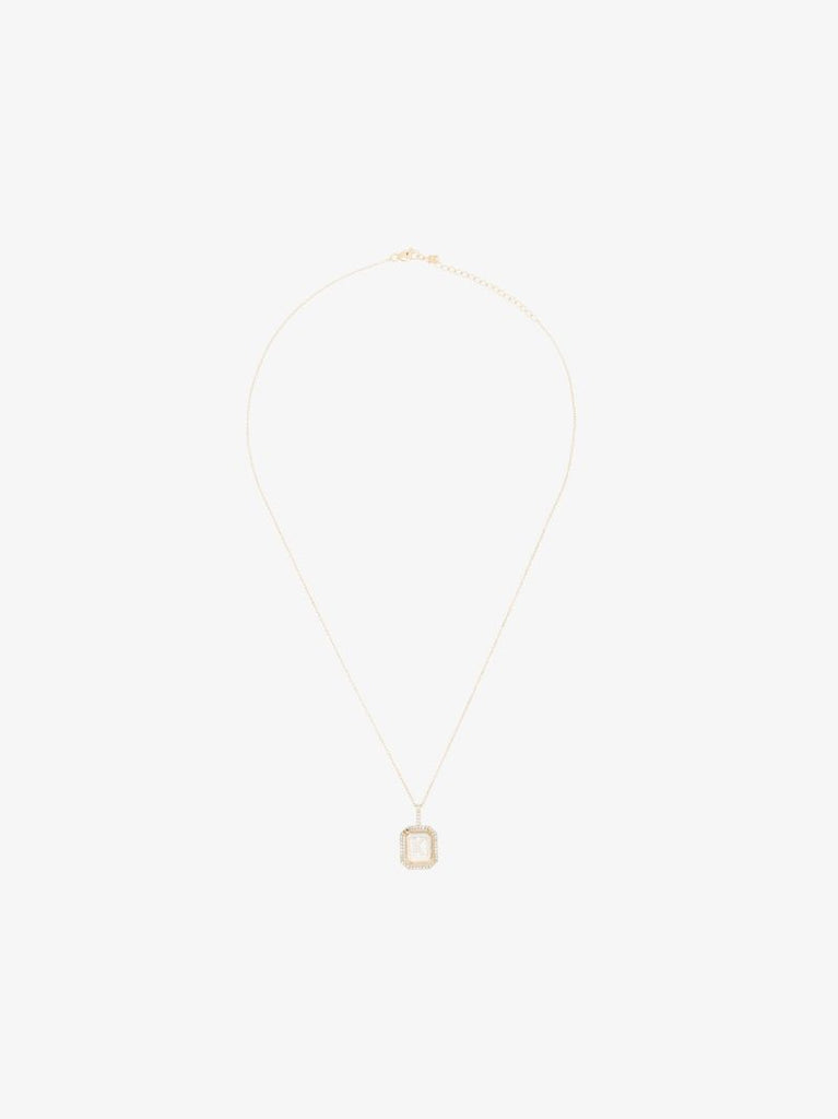 14k Yellow Gold K Initial Diamond Necklace