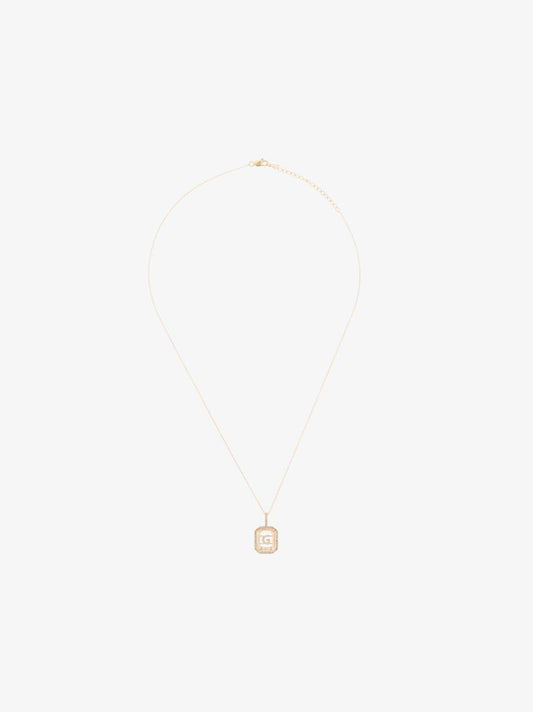 14k Yellow Gold G Initial Diamond Necklace