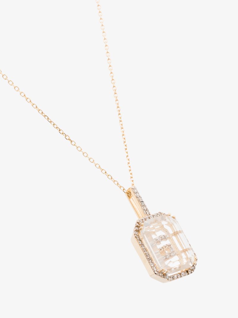 14k Yellow Gold G Initial Diamond Necklace