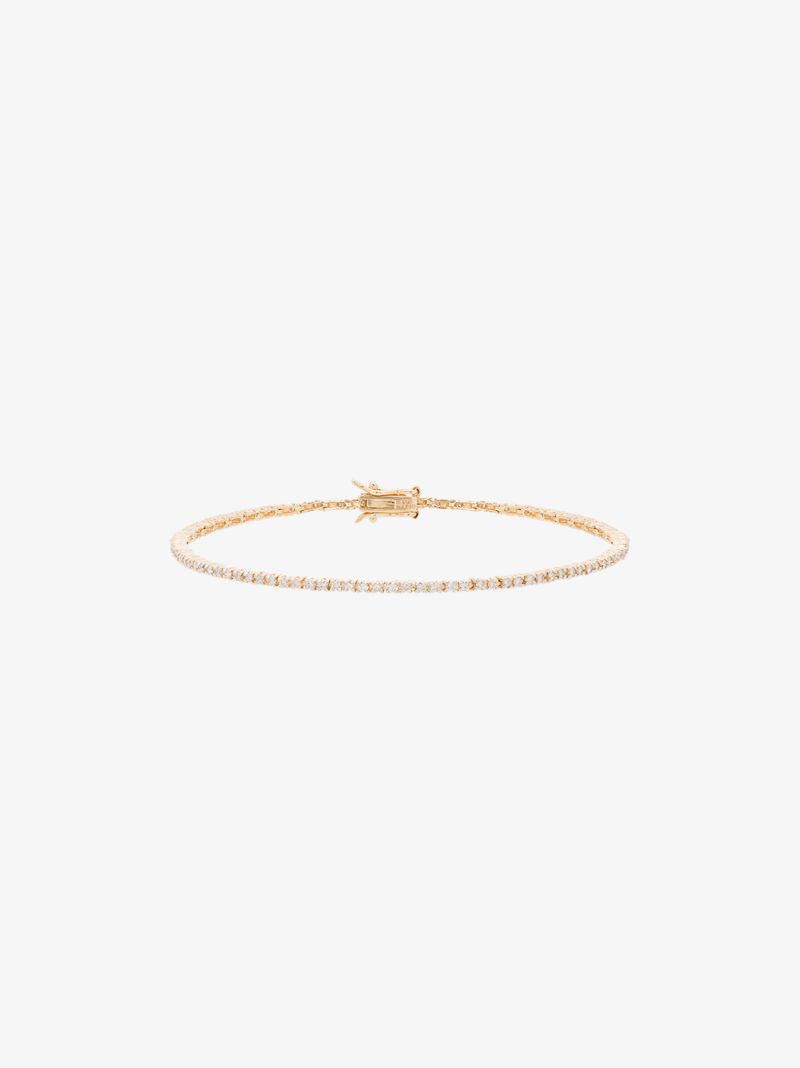 14k Yellow Gold Diamond Tennis Bracelet