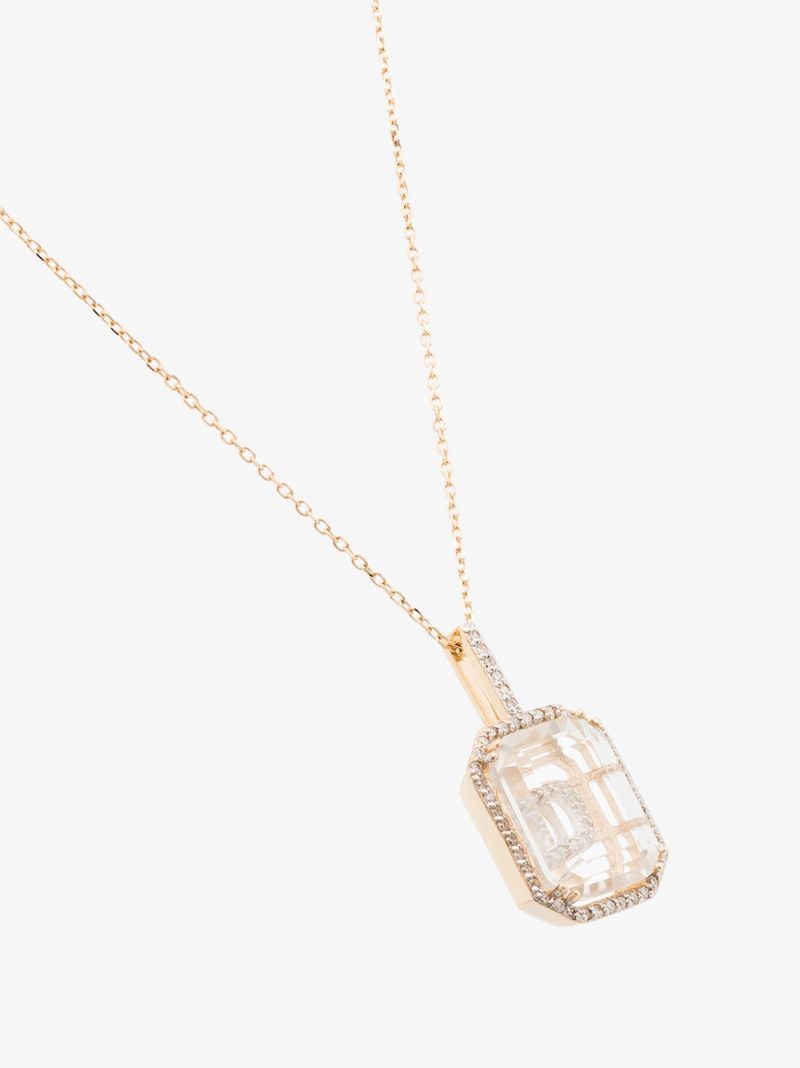 14k Yellow Gold D Initial Diamond Necklace