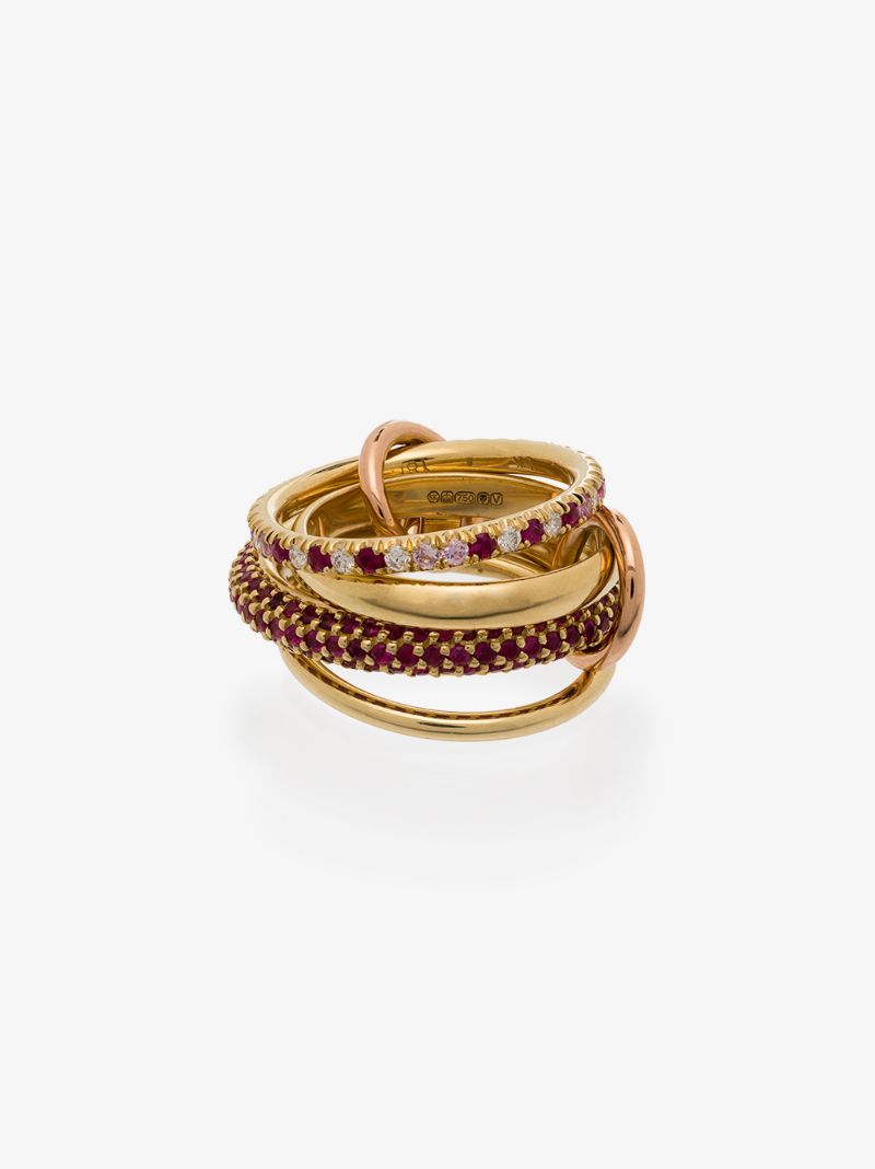 18k Yellow Gold Vega Ruby and Sapphire Ring