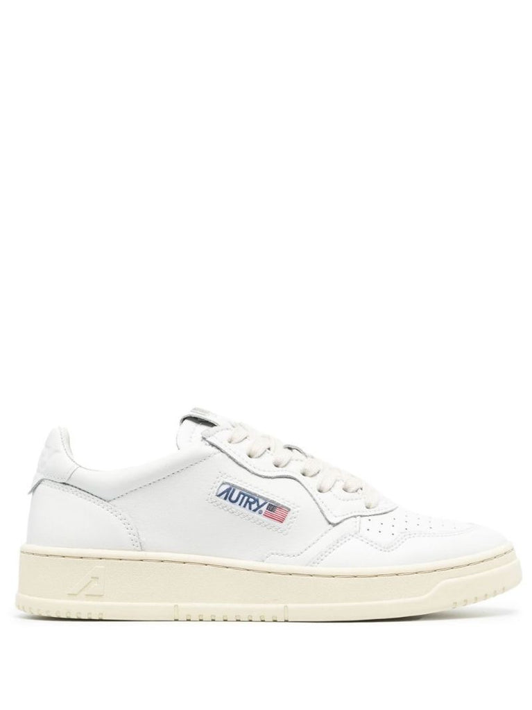 White Medalist Leather Sneakers