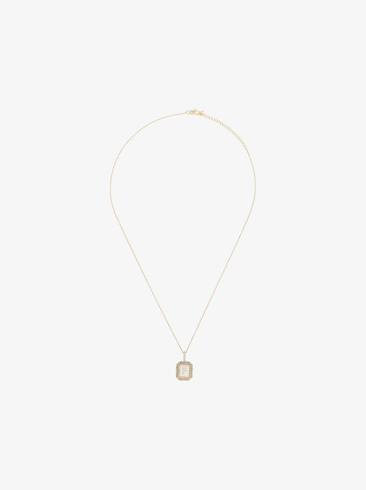 14k Yellow Gold F Initial Diamond Necklace