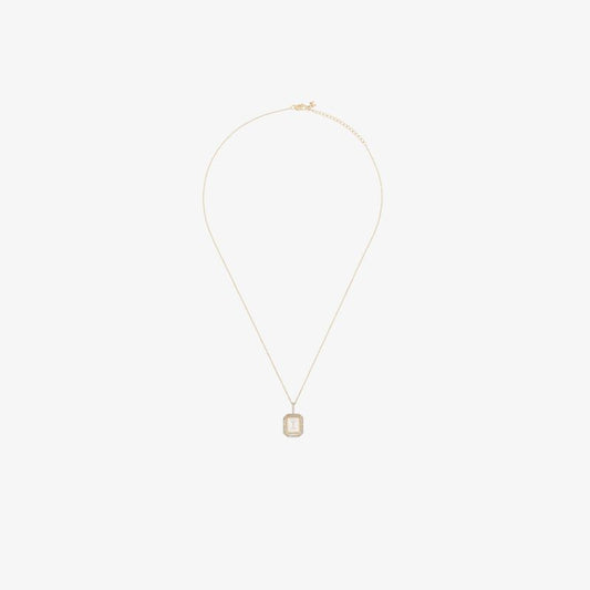 14k Yellow Gold I Initial Diamond Necklace