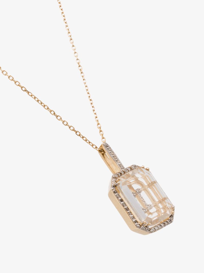 14k Yellow Gold I Initial Diamond Necklace