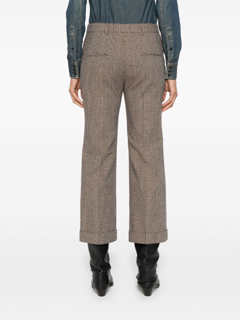 Brown Prince of Wales Bootcut Trousers