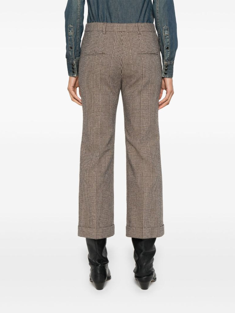 Brown Prince of Wales Bootcut Trousers