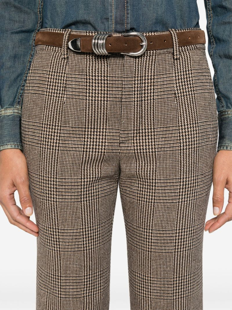 Brown Prince of Wales Bootcut Trousers