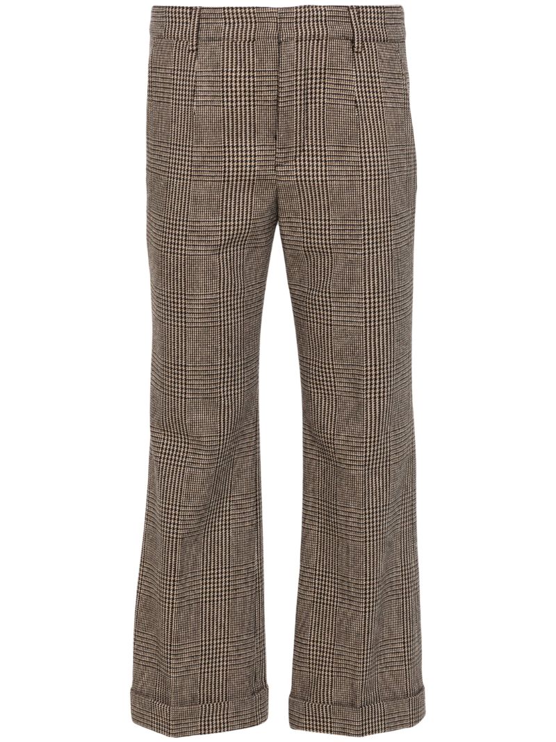 Brown Prince of Wales Bootcut Trousers