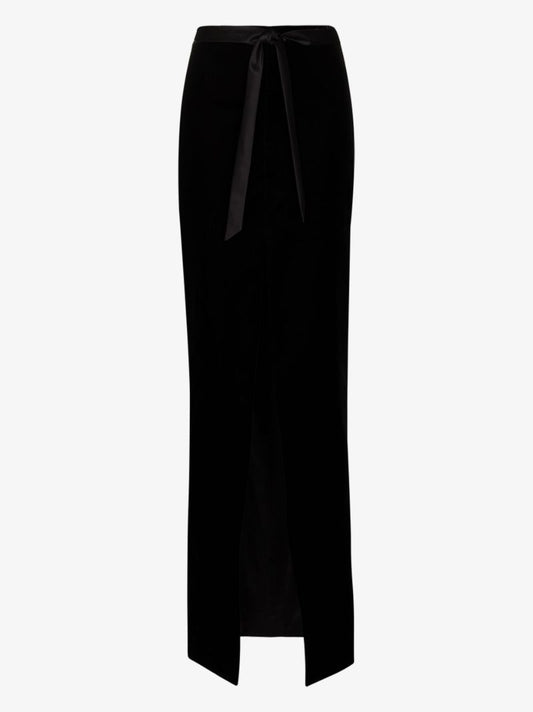 Black Velvet Maxi Skirt