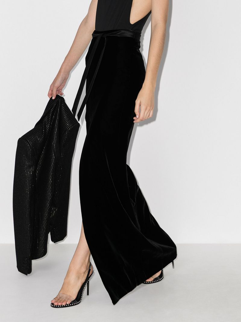 Black Velvet Maxi Skirt