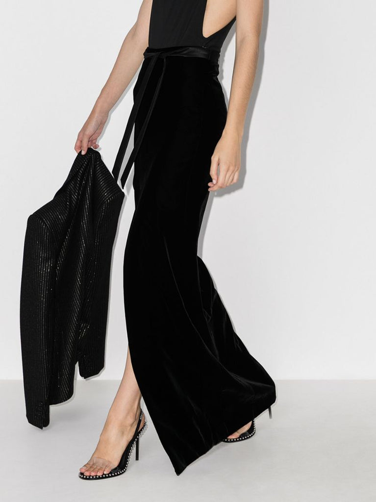 Black Velvet Maxi Skirt