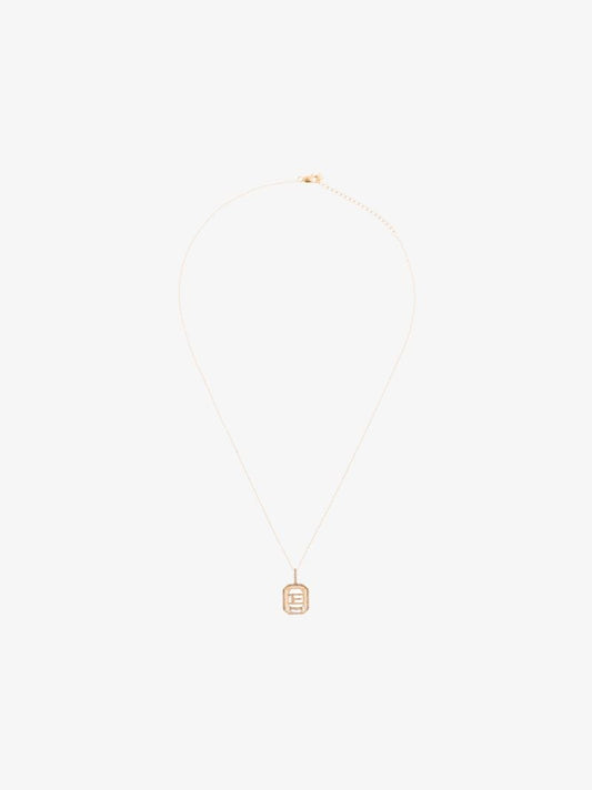 14k Yellow Gold E Initial Diamond Necklace
