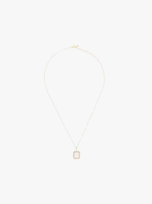 14k Yellow Gold B Initial Diamond Necklace
