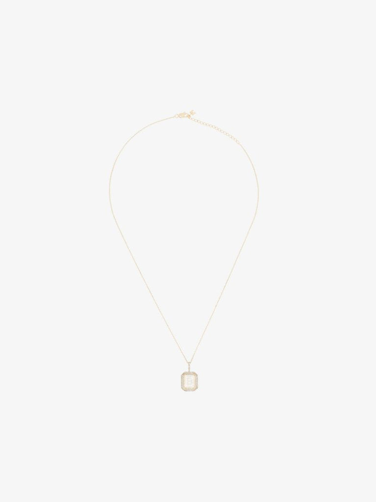 14k Yellow Gold B Initial Diamond Necklace