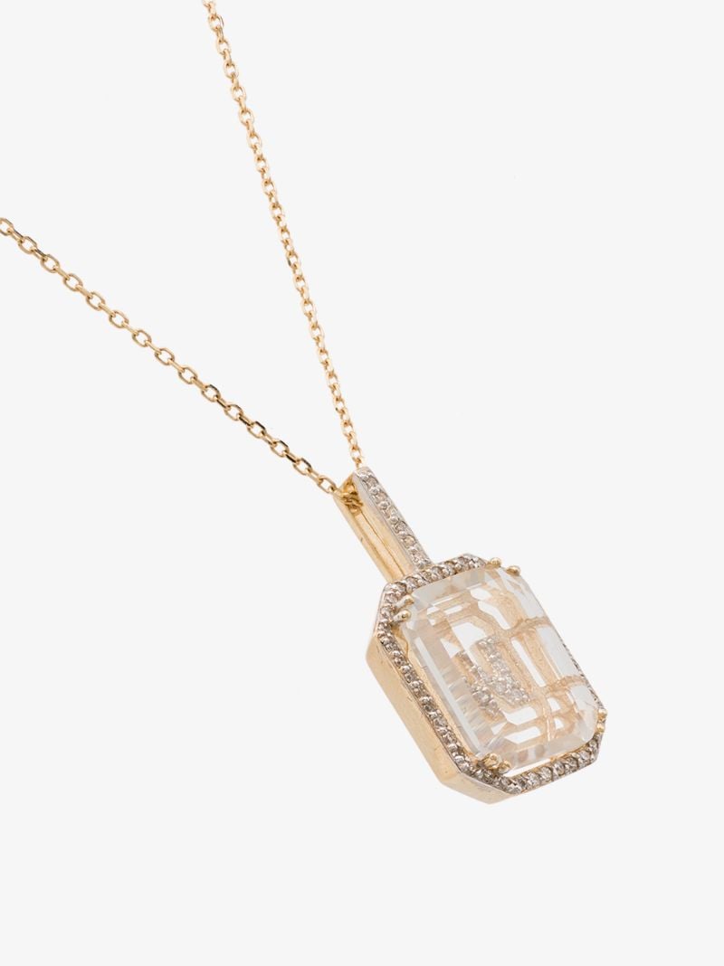 14k Yellow Gold N Initial Diamond Necklace
