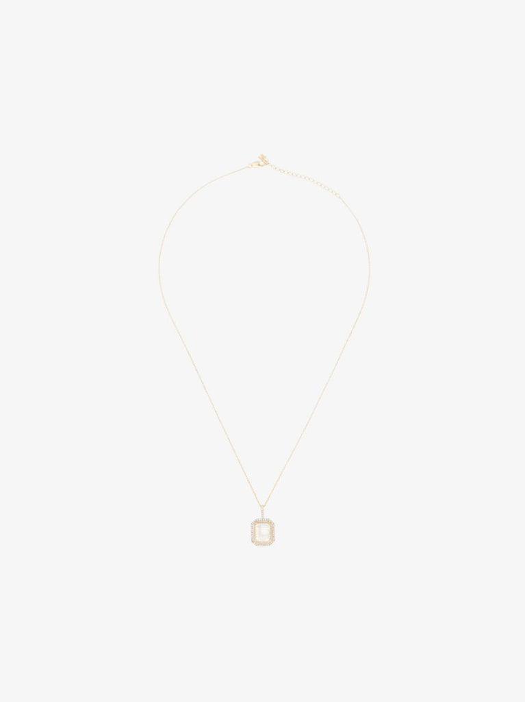 14k Yellow Gold L Initial Diamond Necklace