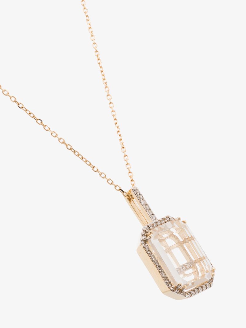 14k Yellow Gold L Initial Diamond Necklace