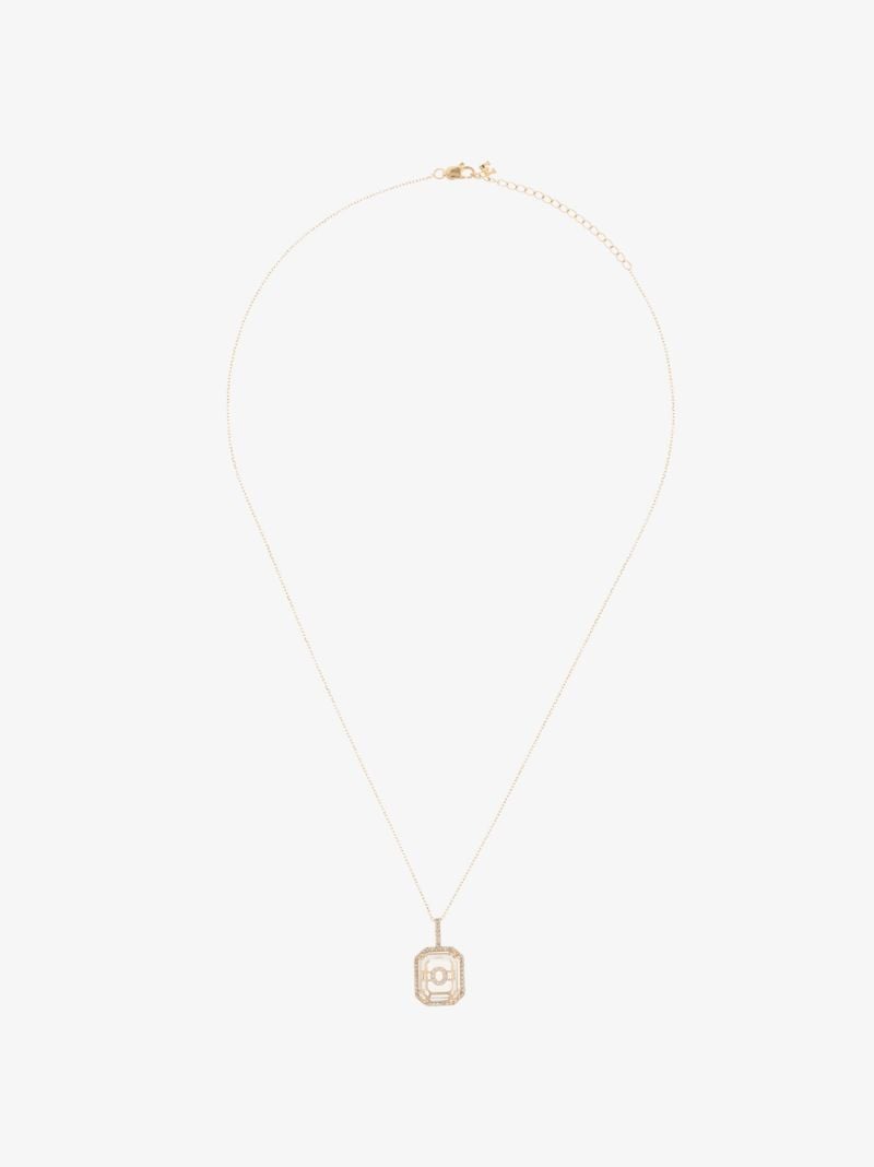 14k Yellow Gold O Initial Diamond Necklace