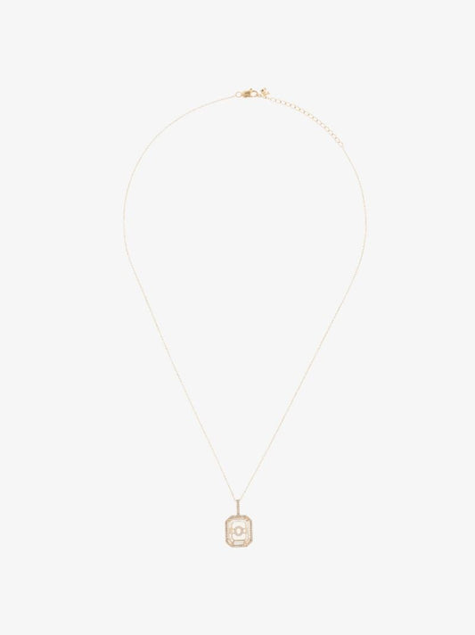 14k Yellow Gold O Initial Diamond Necklace