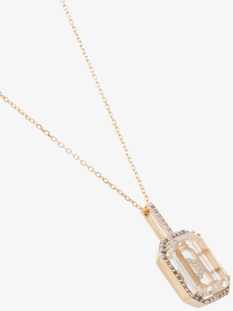 14k Yellow Gold O Initial Diamond Necklace