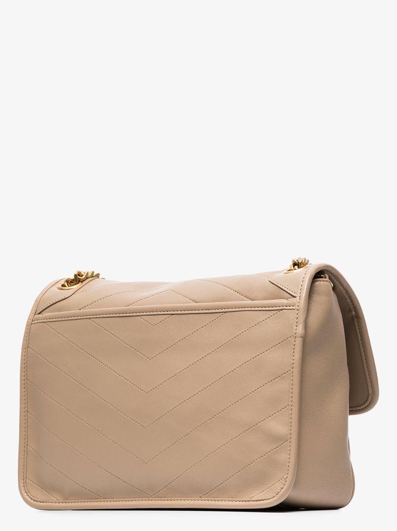 Beige Niki Medium Leather Shoulder Bag