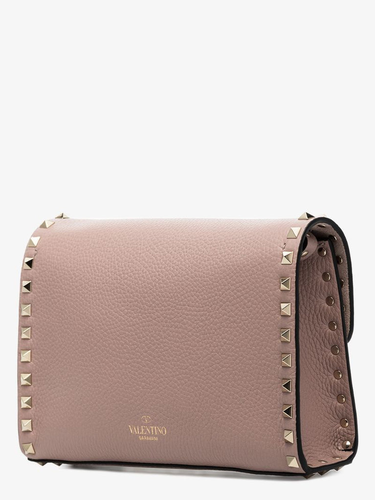 Pink Rockstud Leather Cross Body Bag