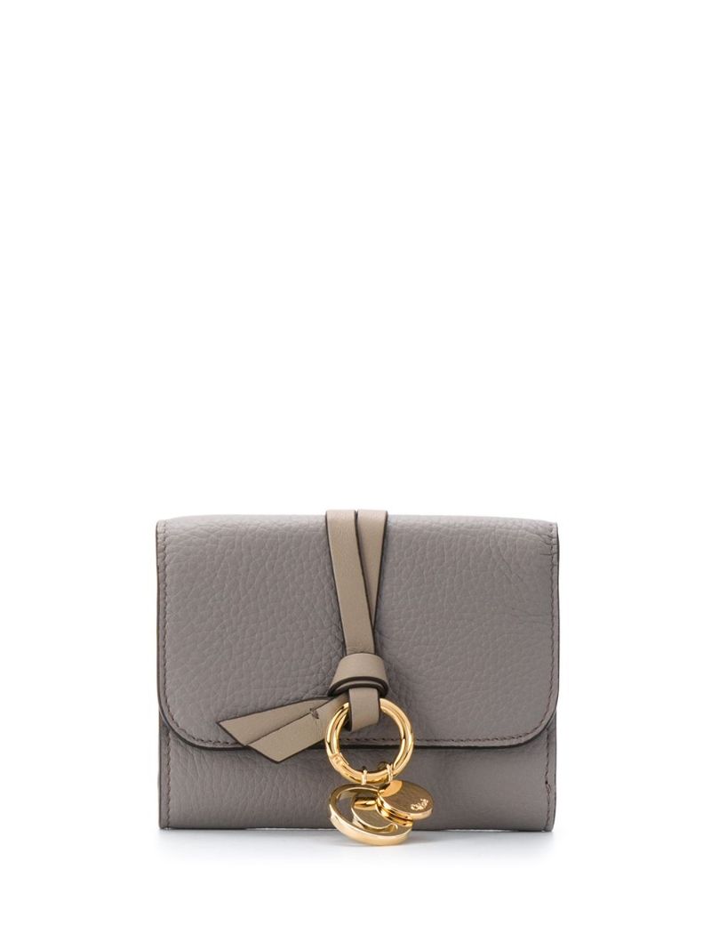 Grey Alphabet Tri-fold Leather Wallet