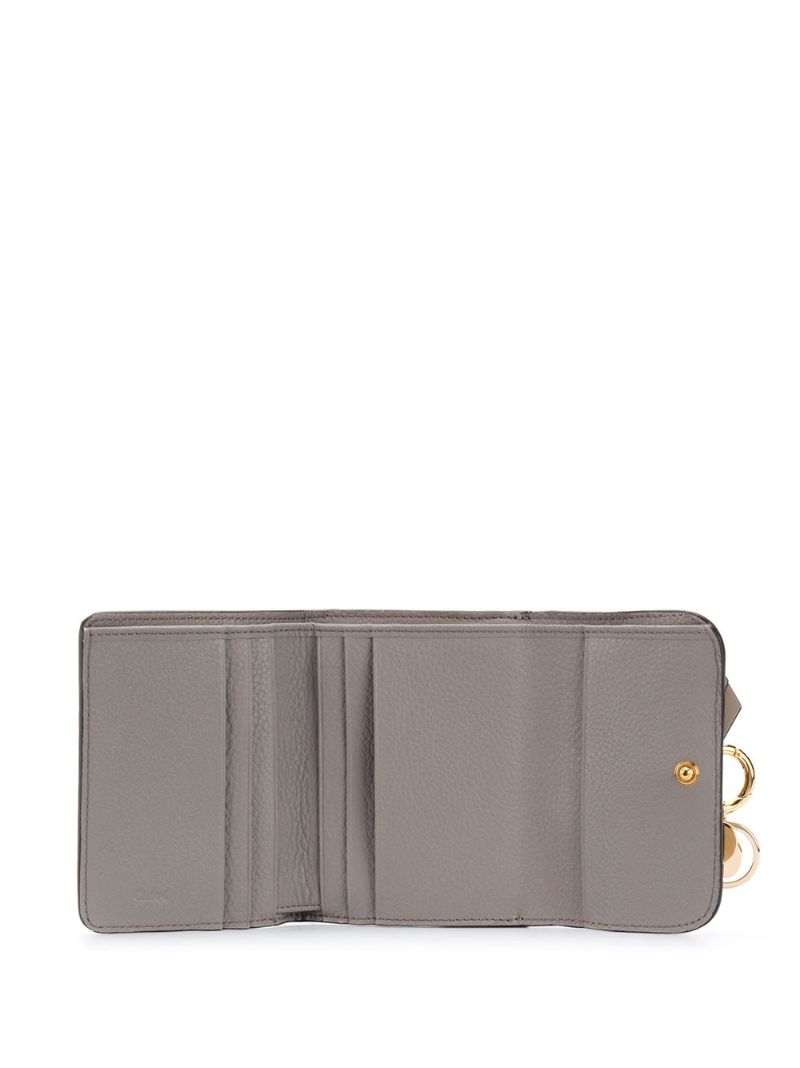 Grey Alphabet Tri-fold Leather Wallet