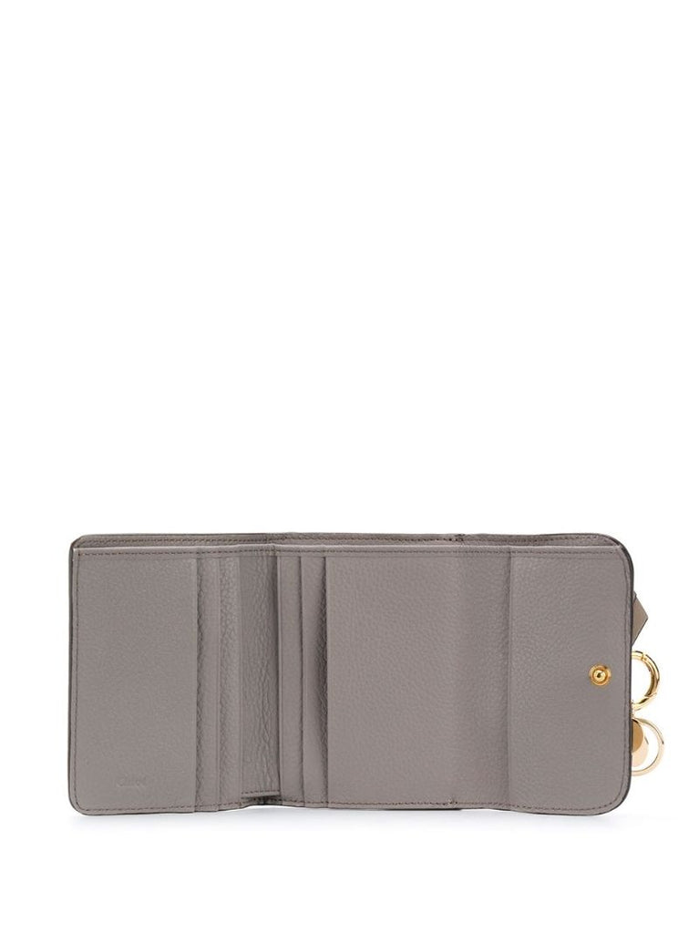 Grey Alphabet Tri-fold Leather Wallet