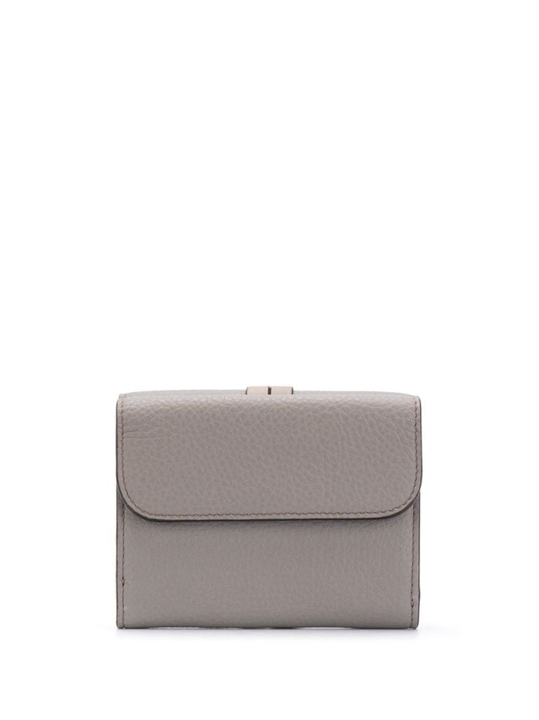 Grey Alphabet Tri-fold Leather Wallet