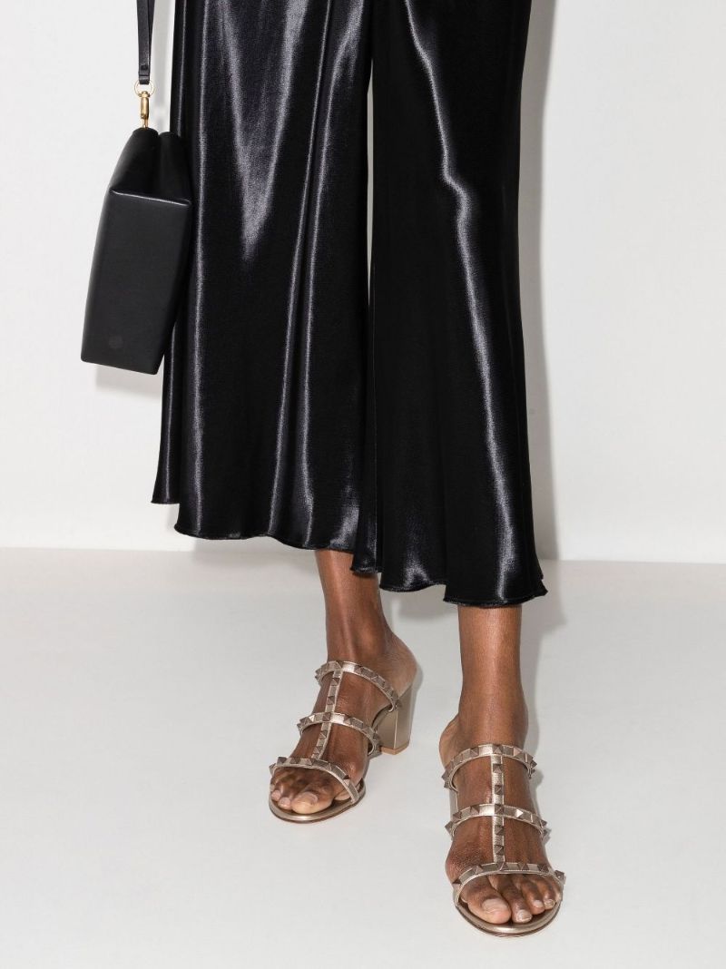 Gold Rockstud 60 Leather Sandals