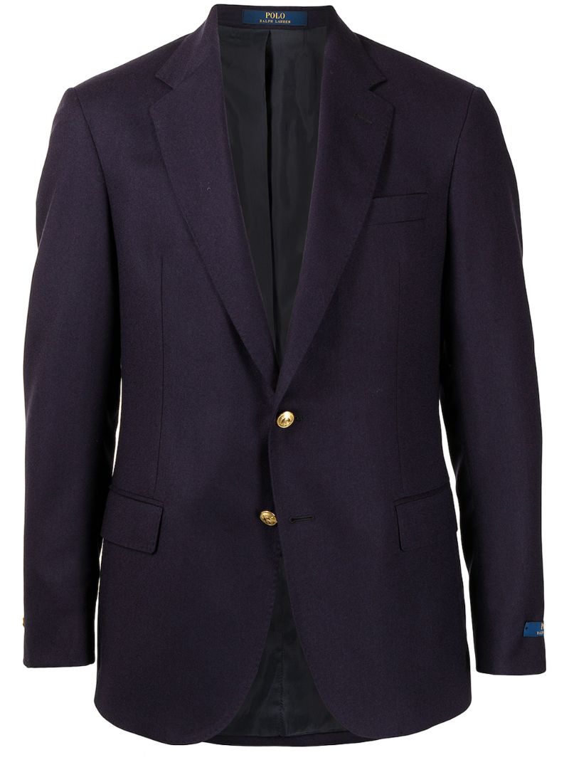 Blue Single-breasted Wool Blazer
