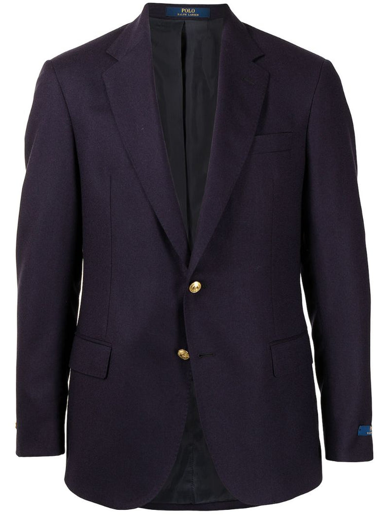 Blue Single-breasted Wool Blazer