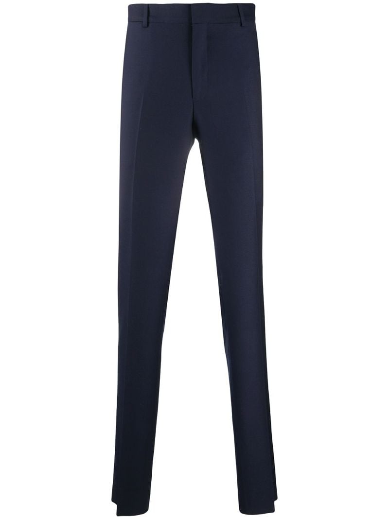 Blue Tailored Wool Trousers