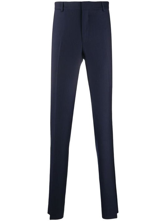 Blue Tailored Wool Trousers