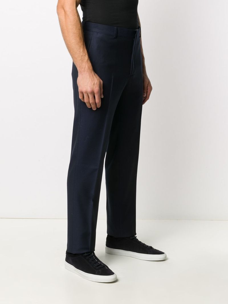 Blue Tailored Wool Trousers