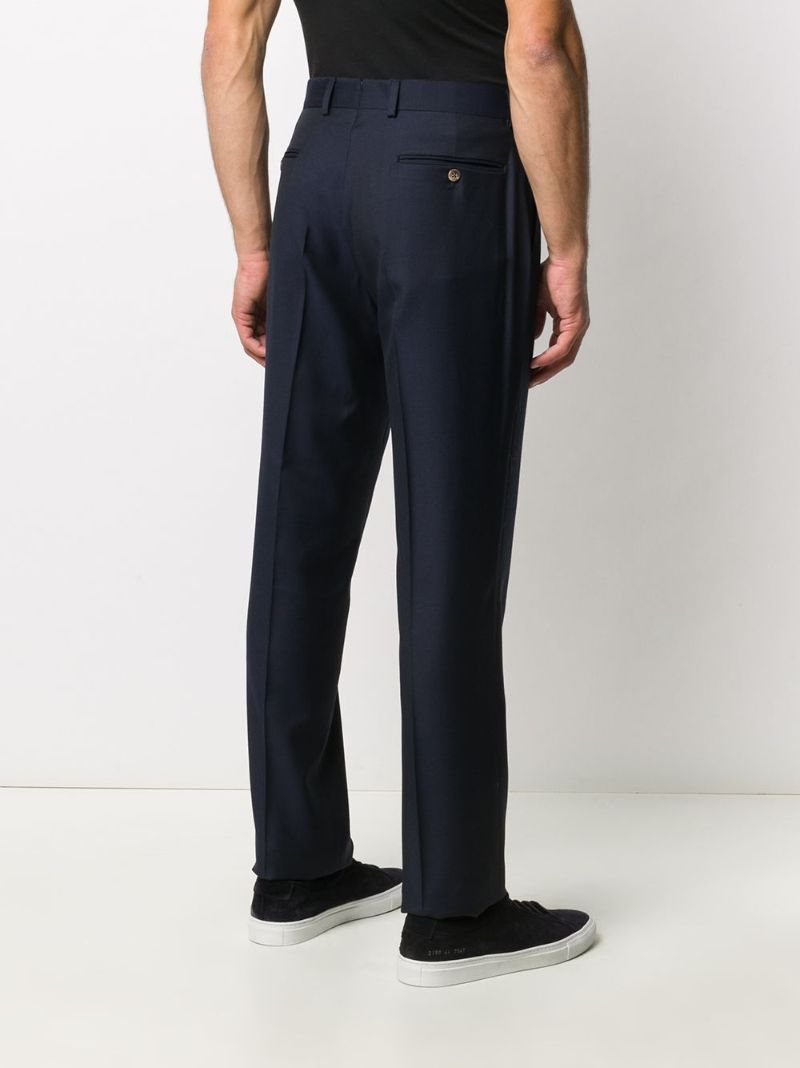 Blue Tailored Wool Trousers