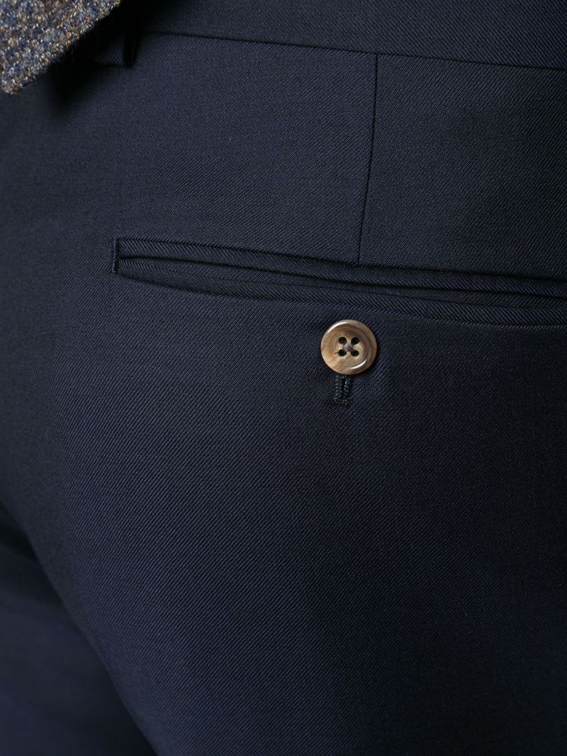 Blue Tailored Wool Trousers