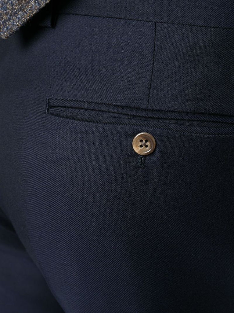 Blue Tailored Wool Trousers
