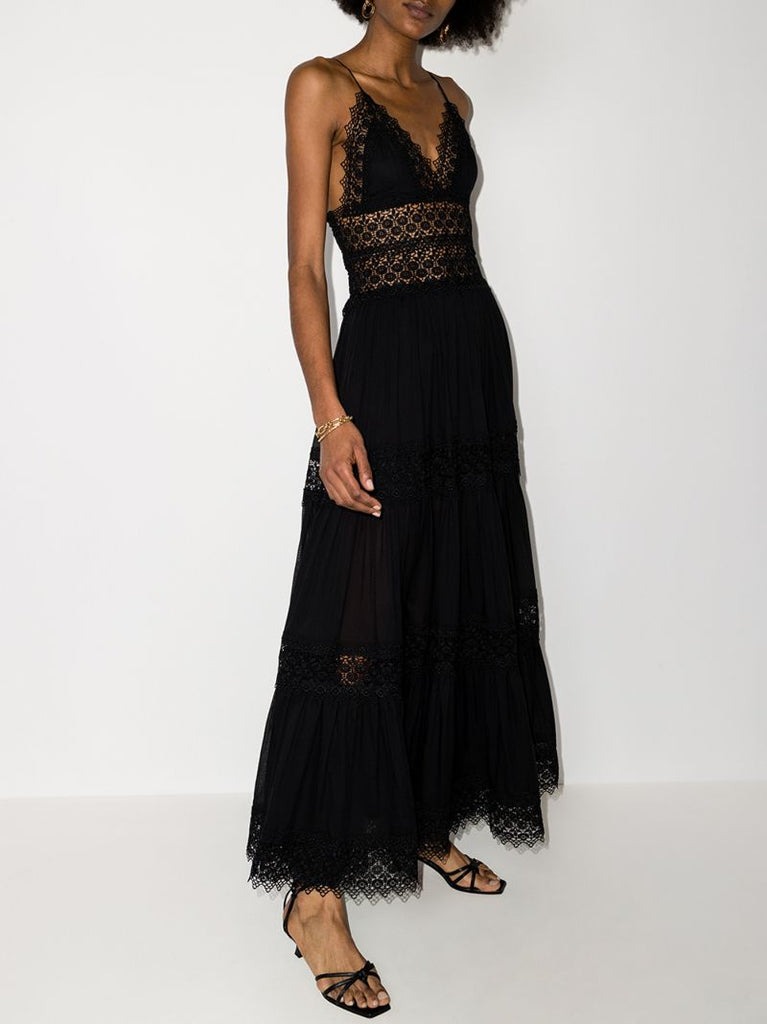 Cindy Lace Trim Maxi Dress